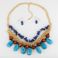 Blue Semi-Precious Stone Fragments Necklace